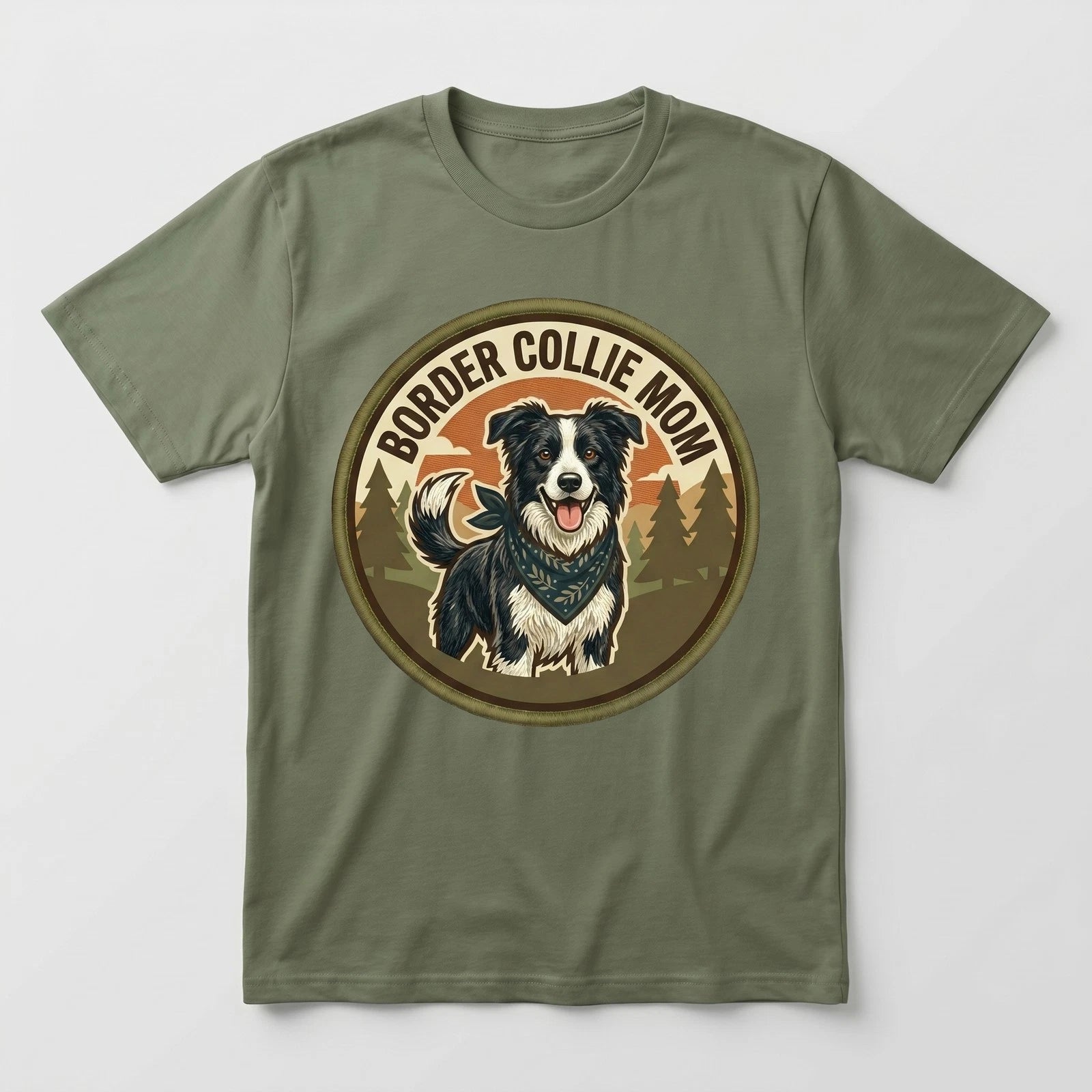 Border Collie Mom T-Shirt BC Dog Gift Women Graphic Tee Mothers Day Vintage Cute
