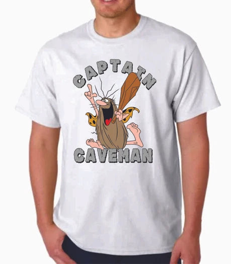 CAPTAIN CAVEMAN T-SHIRT CARTOON HANNA BARBERA EXCLUSIVE DESIGN