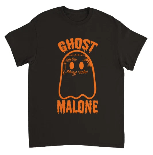 Cute Ghost Malone Fall Season Funny Halloween Spooky Season Unisex T-shirt S-3XL