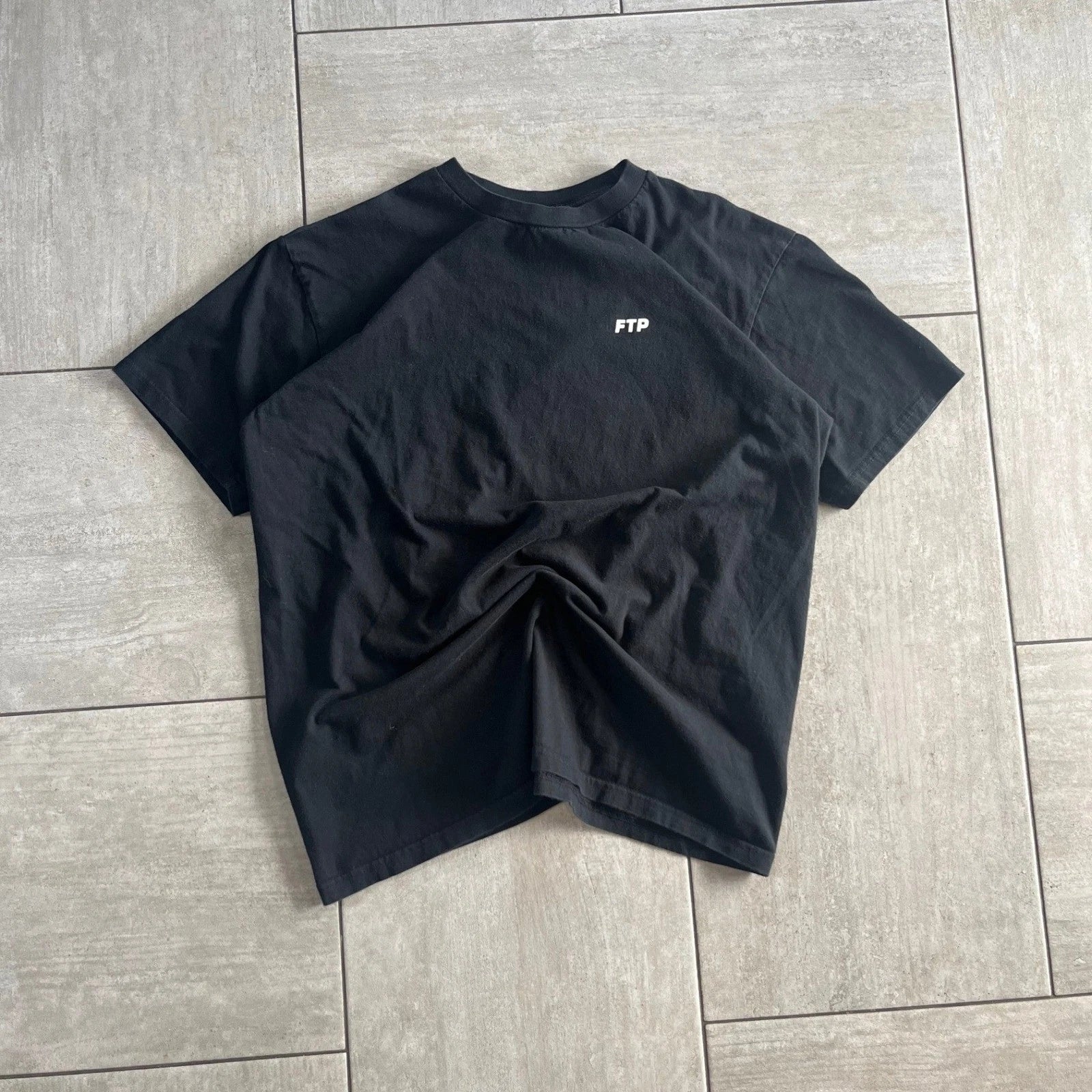 FTP Fuckthepopulation Small Logo Tee Shirt Black Streetwear SH0511