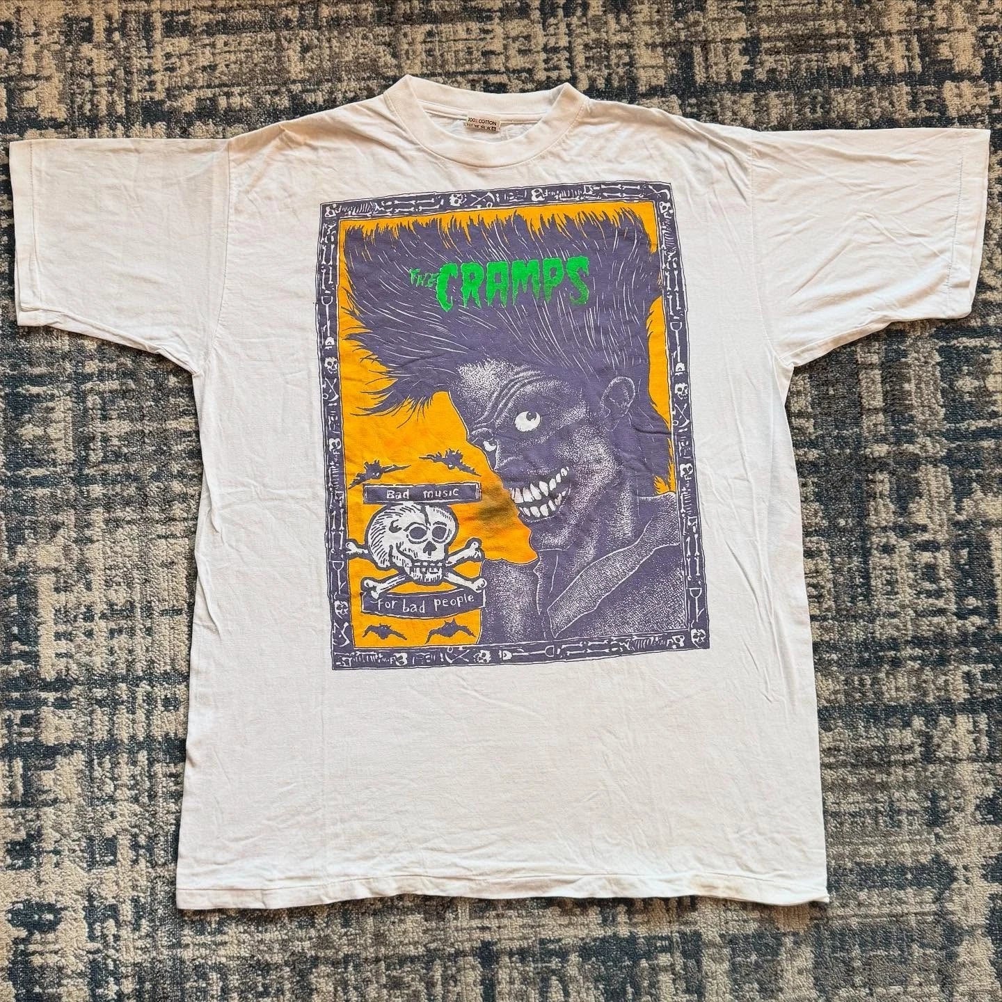 90s THE CRAMPS BAD MUSIC FOR BAD PEOPLE Vintage T-Shirt Reprint