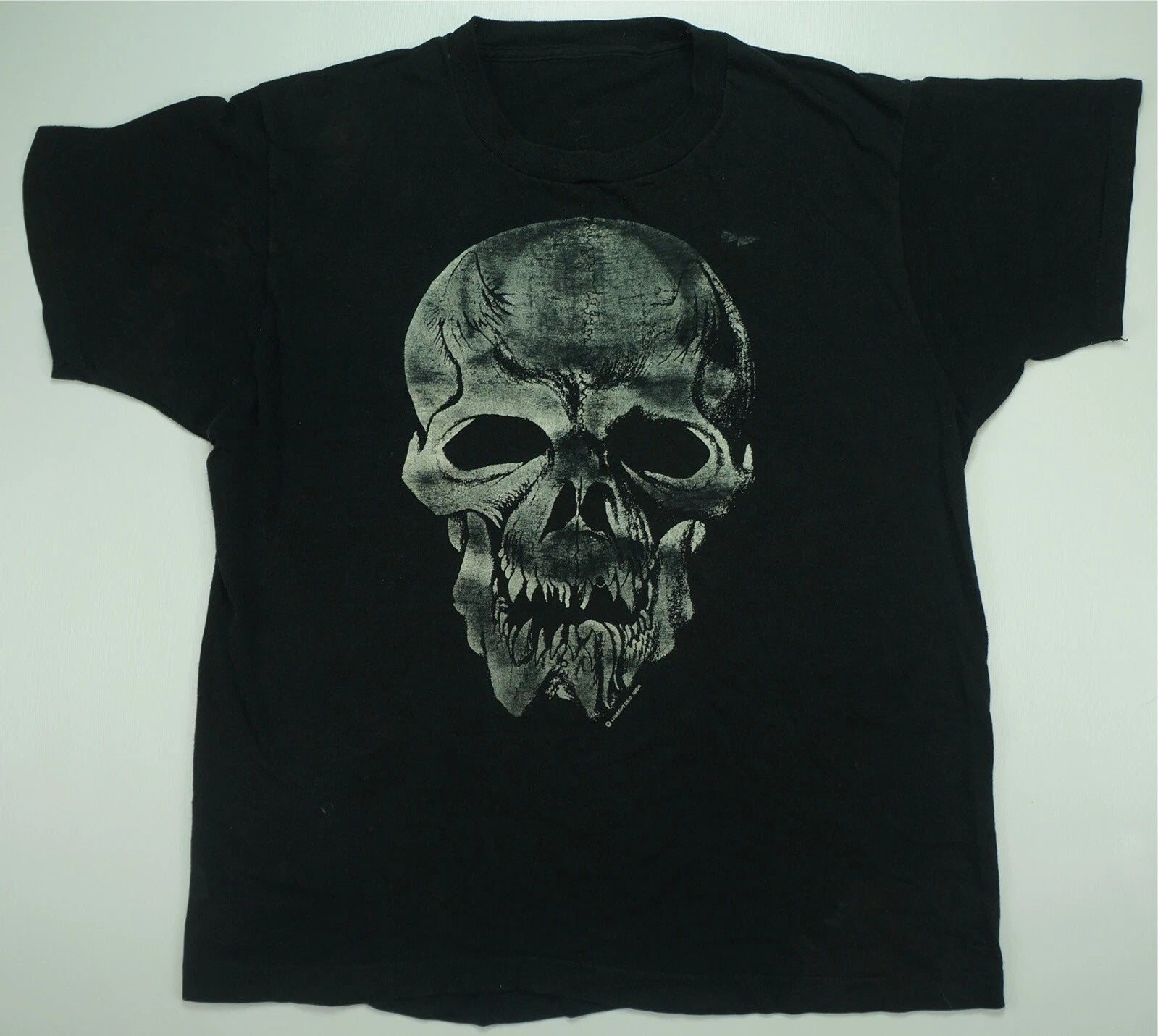 Rare VTG UBER TEES Gothic Metal Skull 1984 Single Stitch T Shirt 80s 90s Black