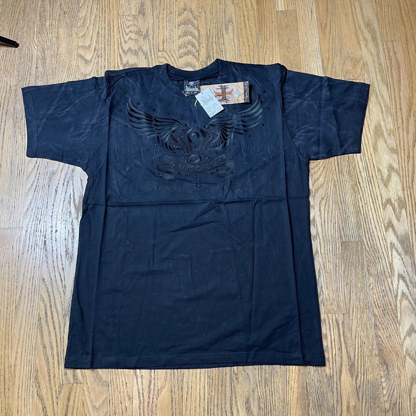 NWT Harajuku Motorcycle Club Mens Tee Shirt Size 2XL Black "RIDE FREE" Y2K