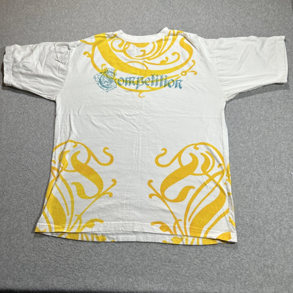 Y2K Competition AOP Graphic Shirt - Mens Size XXL - White/Yellow