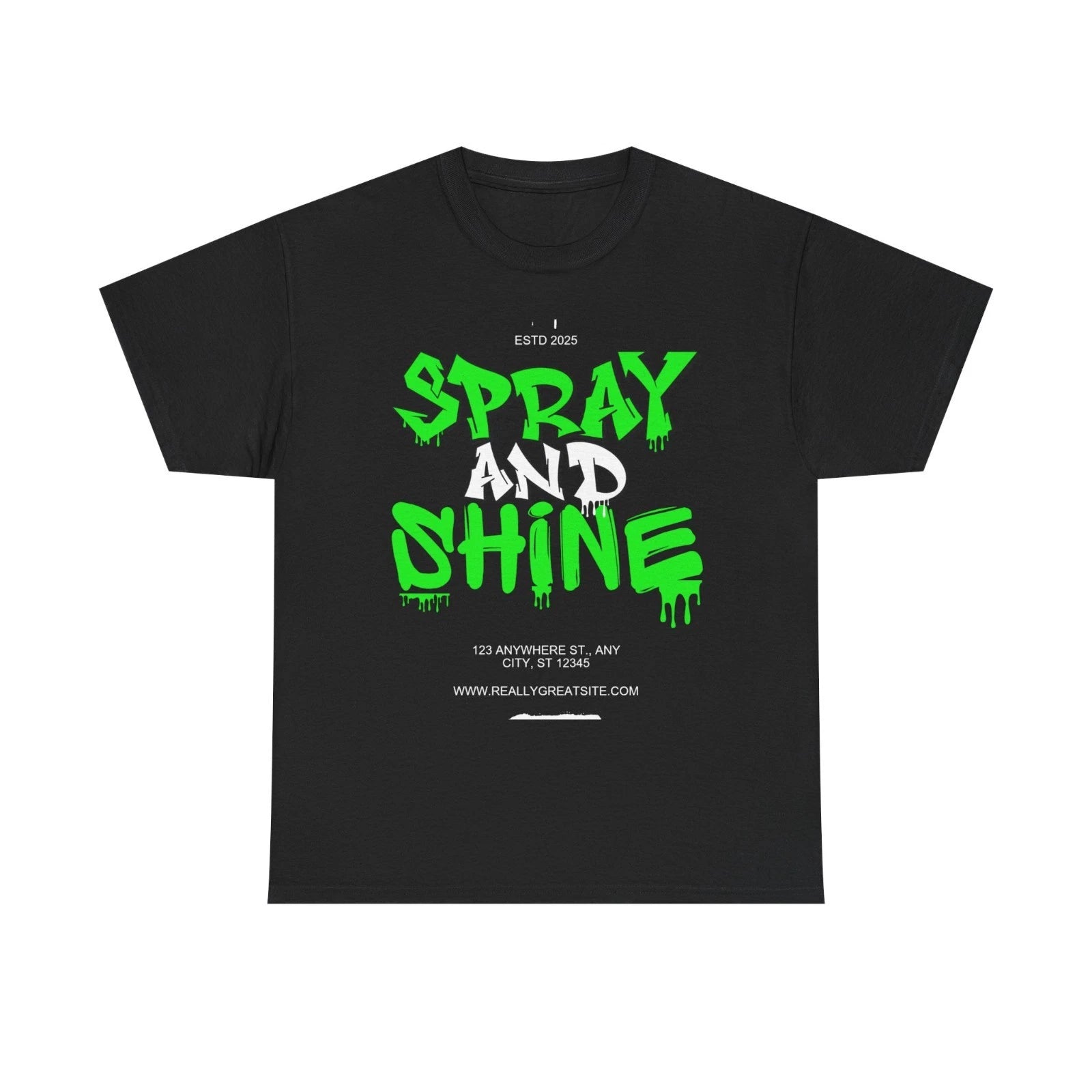 Spray and Shine graffiti tee | Streetwear paint drip design