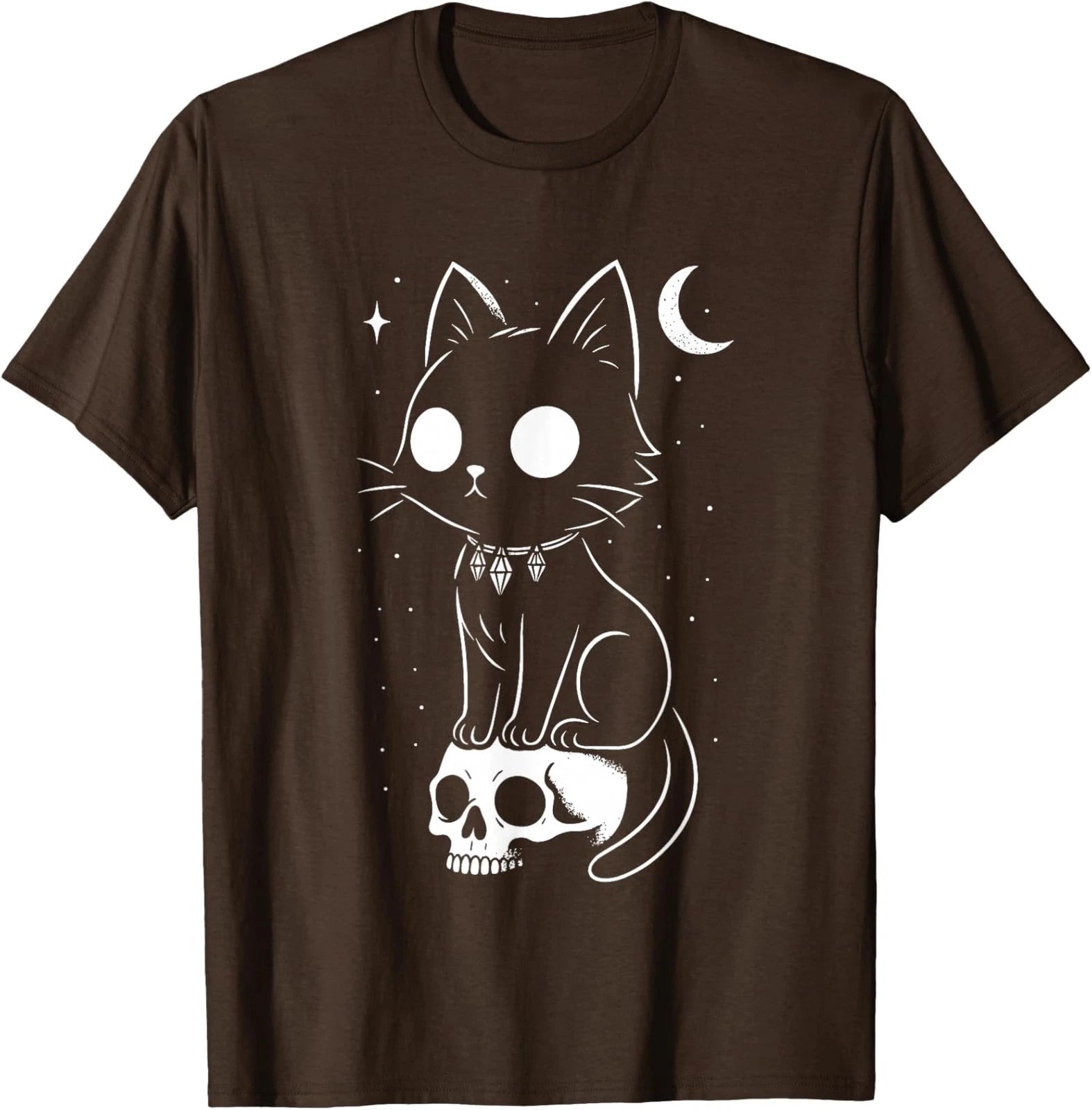 Cat Kitty Skull Creepy Cute Kawaii Goth Witchy Alt Unisex T-Shirt