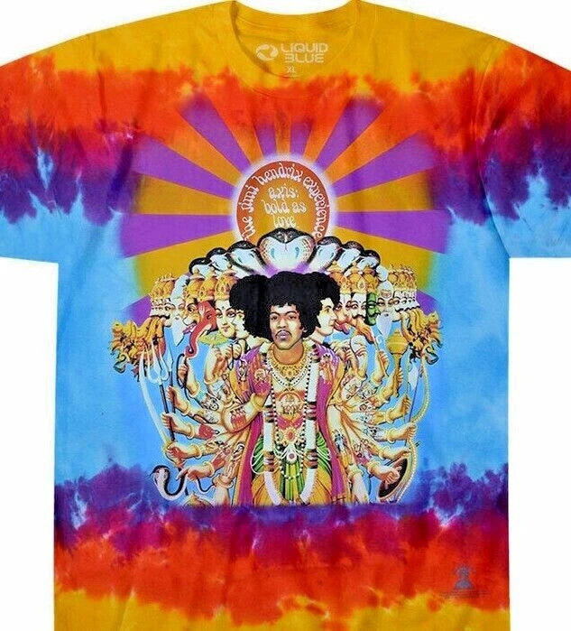 Jimi Hendrix Experience Tie Dye T-Shirt Axis Bold As Love L XL 2XL  Psychedelic