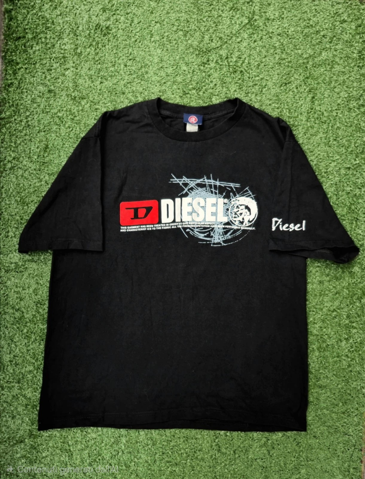 ​Vintage Y2K Mohawk Logo Diesel T-Shirt - Tiger Tag Rare - Boxy Fit - Size...