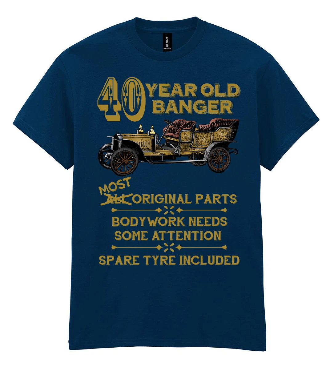 Mens 40th Birthday T-Shirt 40 Year OLD BANGER Funny Classic Fortieth Gift Top