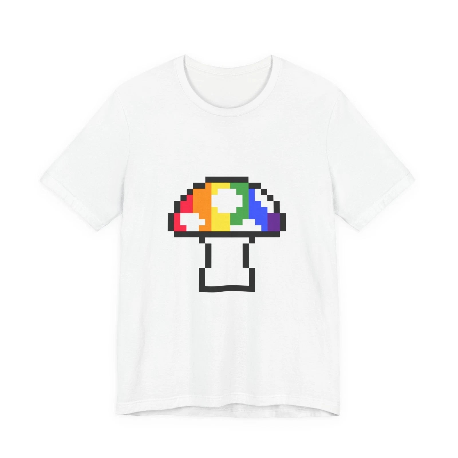 Unisex Jersey Short Sleeve Tee Cute 8-Bit Retro Pixel Art Pride Mushroom Shirt
