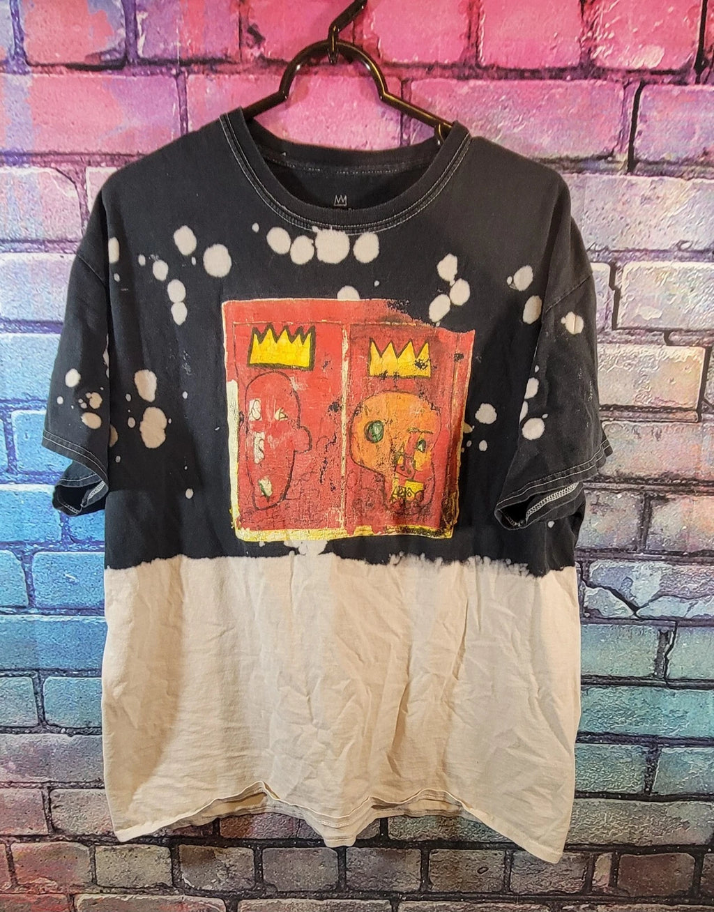 Jean-Michel Basquiat Men’s Large Dip Dye T-shirt Pop Art Urban Ripple RARE