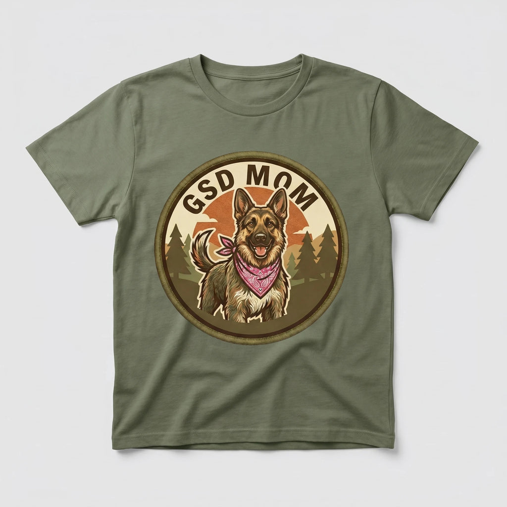 German Shepherd Mom T-Shirt GSD Dog Mom Gift Women Graphic Tee Mothers Day Cute