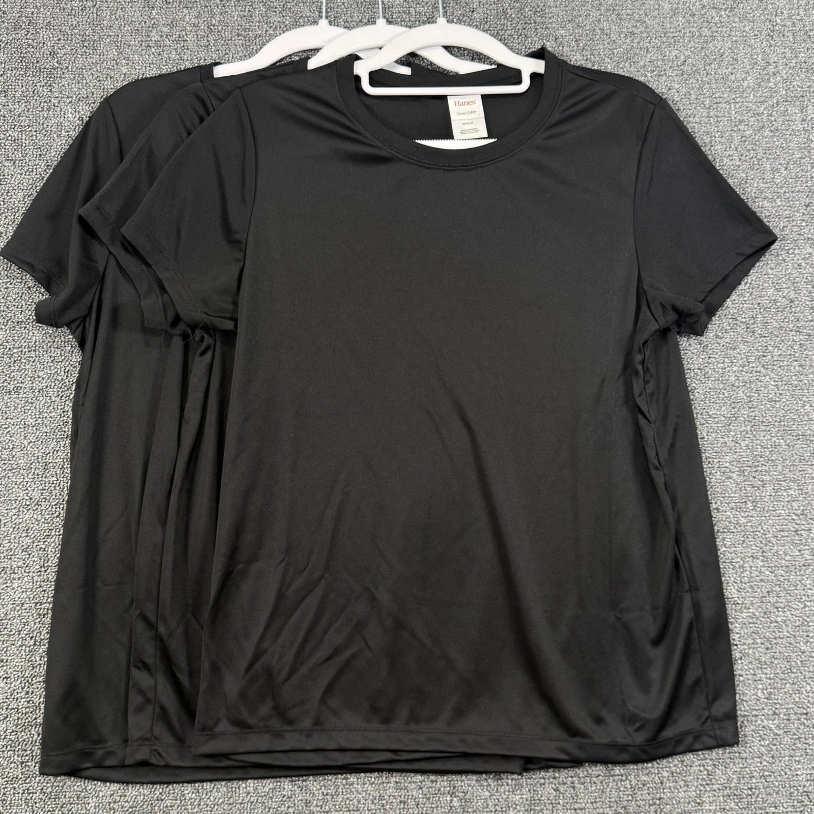 NEW Hanes Mens M Cool DRI Performance T-Shirts Black Moisture Wicking Gym 3 pack