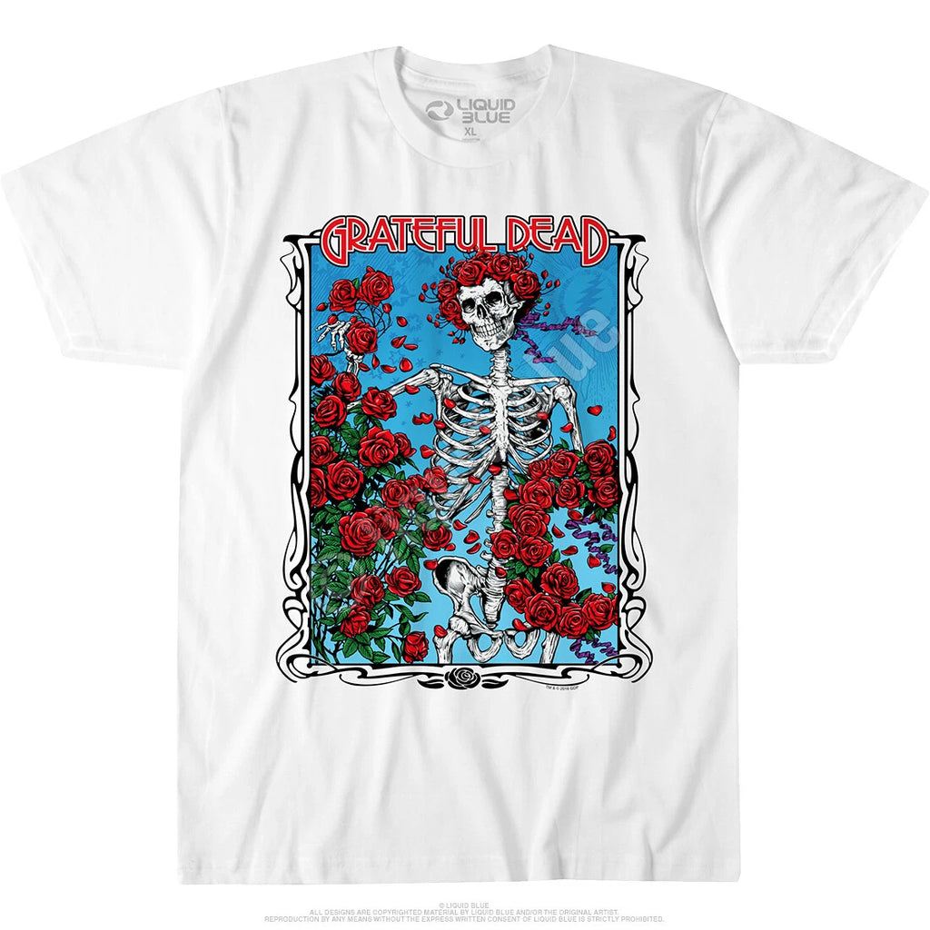 GRATEFUL DEAD-BERTHA WHEEL & ROSES-SYF-2 Sided T-SHIRT S-M-L-XL-XXL Garcia,Wier