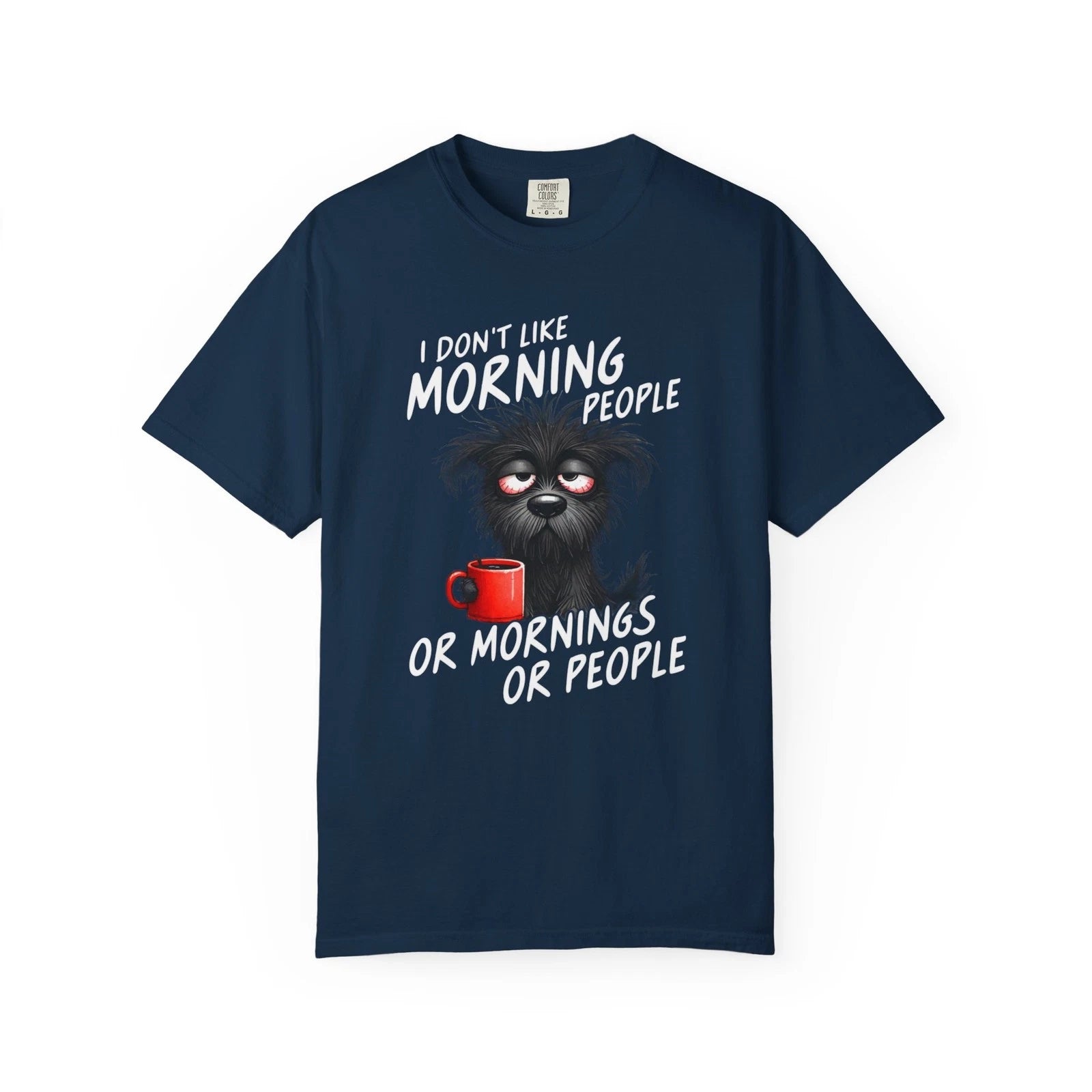 Grumpy Morning Cat T-shirt | I Dont Like Morning People, Coffee