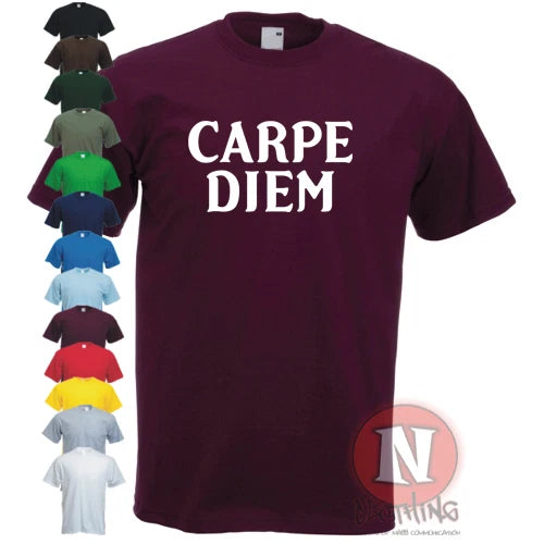 CARPE DIEM T-shirt seize the day latin cool slogan motivational