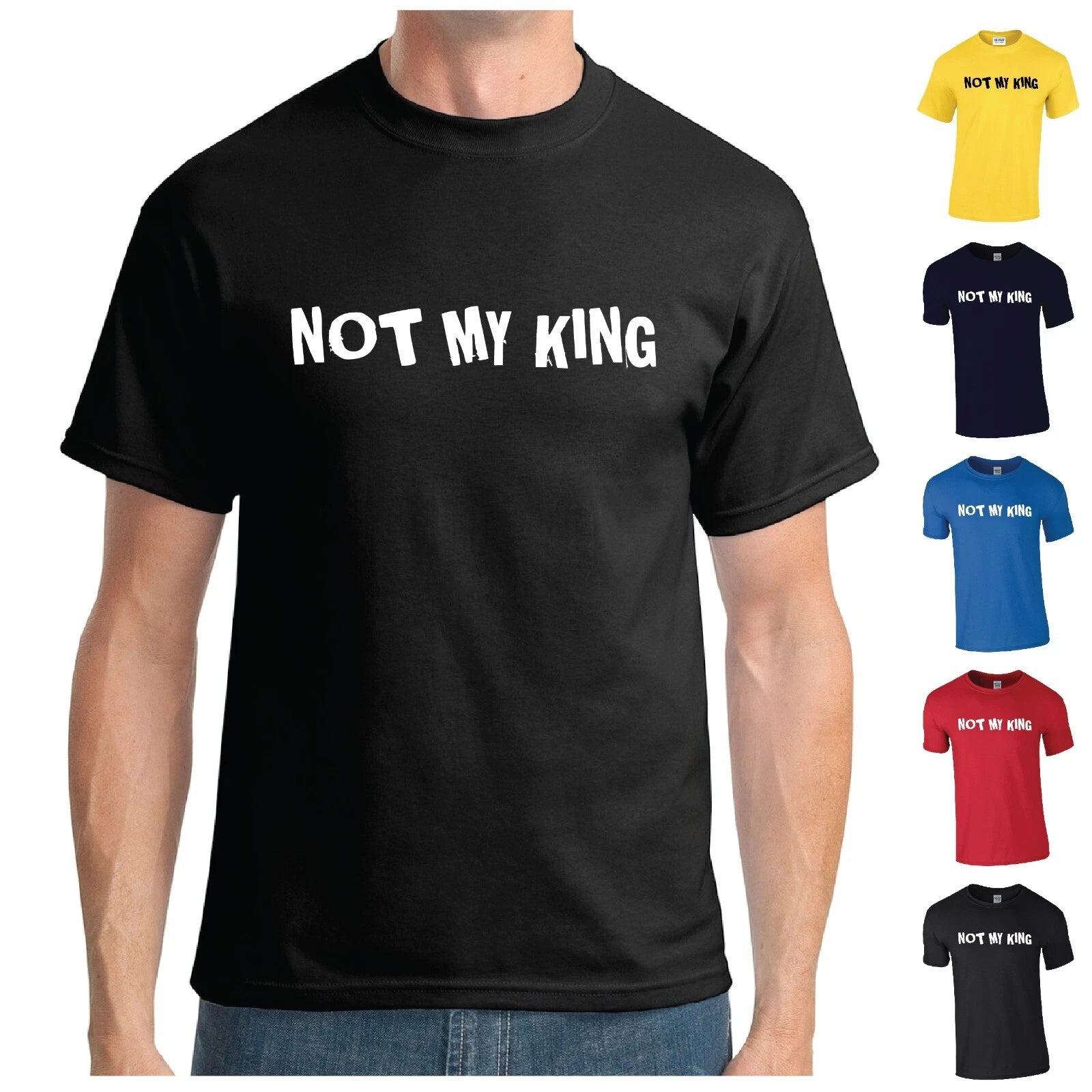 Not My King T-Shirt Charles III Coronation Anti-Royal Tee Abolish Monarchy Punk