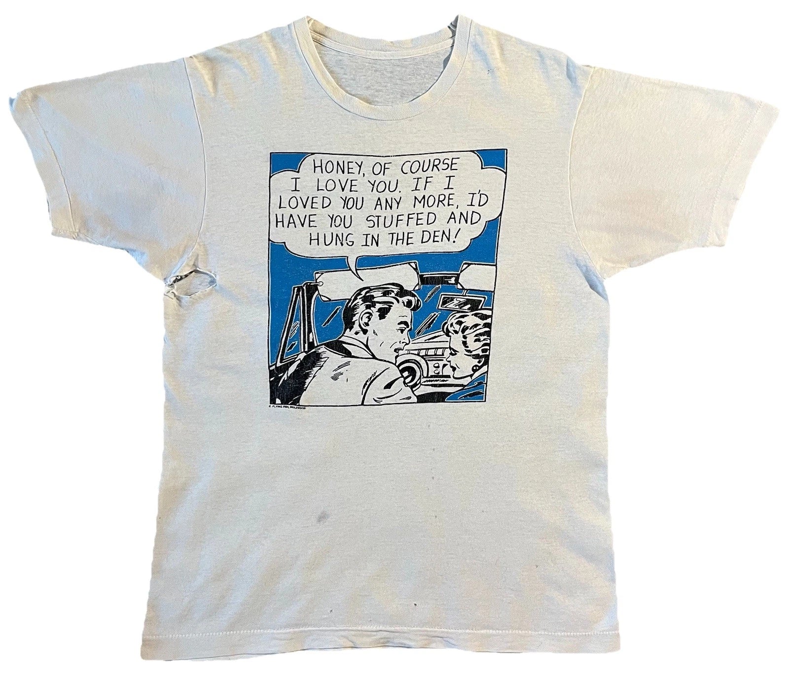 Vintage 80s 90s Roy Lichtenstein T-Shirt Size M/L Pop Art Single Stitch Thrashed