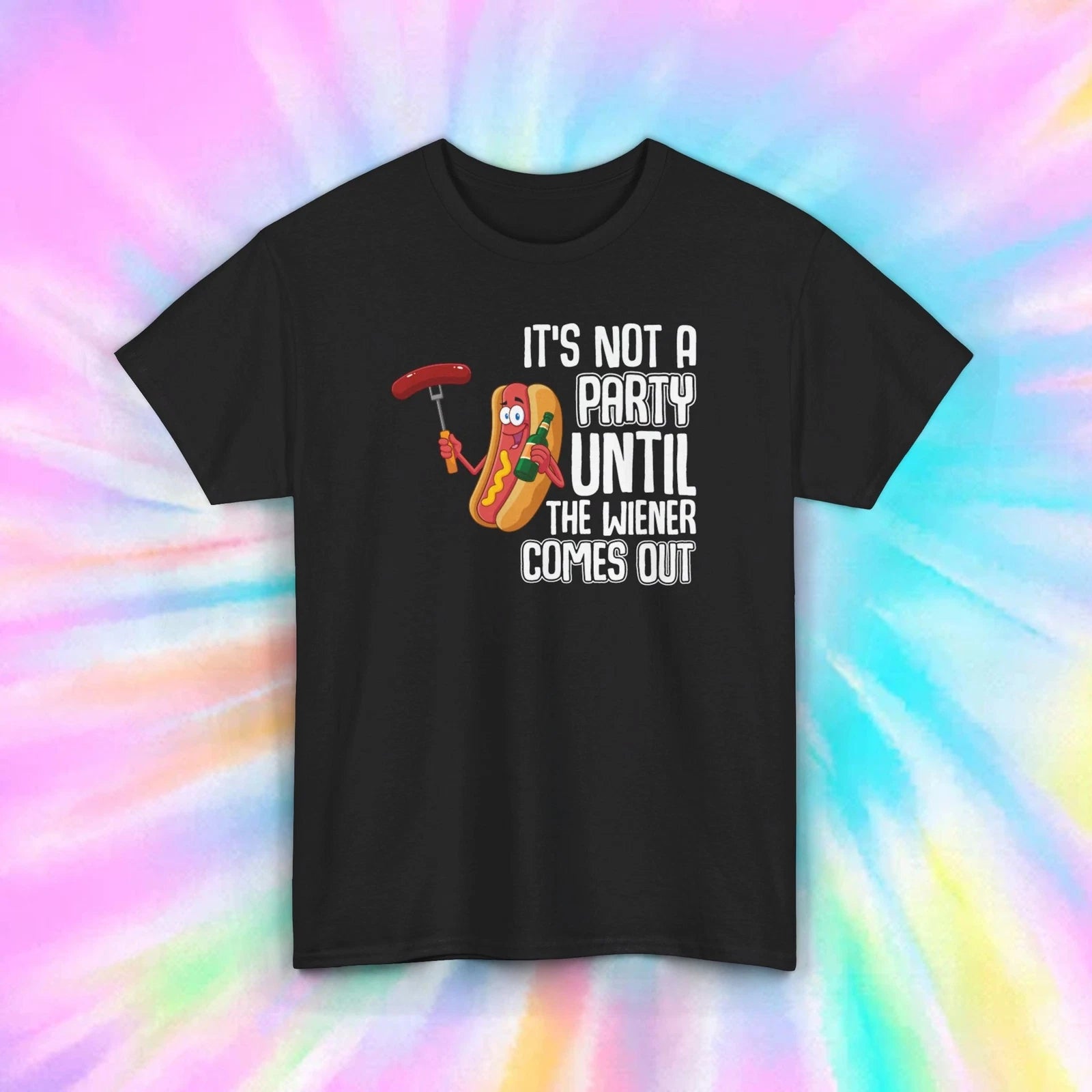 Funny Hot Dog T-Shirt | Wiener Party BBQ Tee | Grill Cookout Humor Shirt | S-5XL