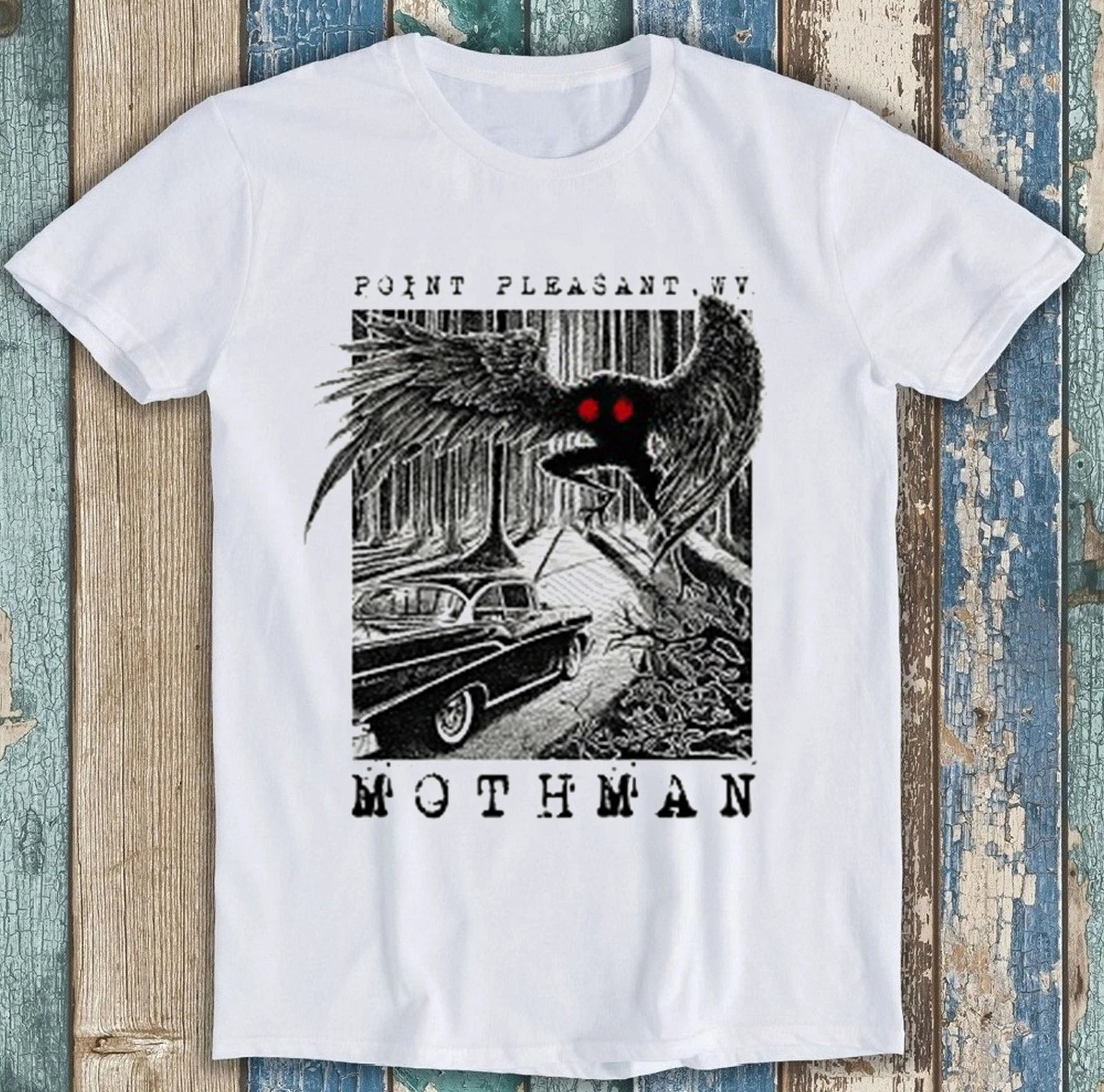 Mothman Encounter Point Pleasant Retro Funny Gift Tee T Shirt 2731