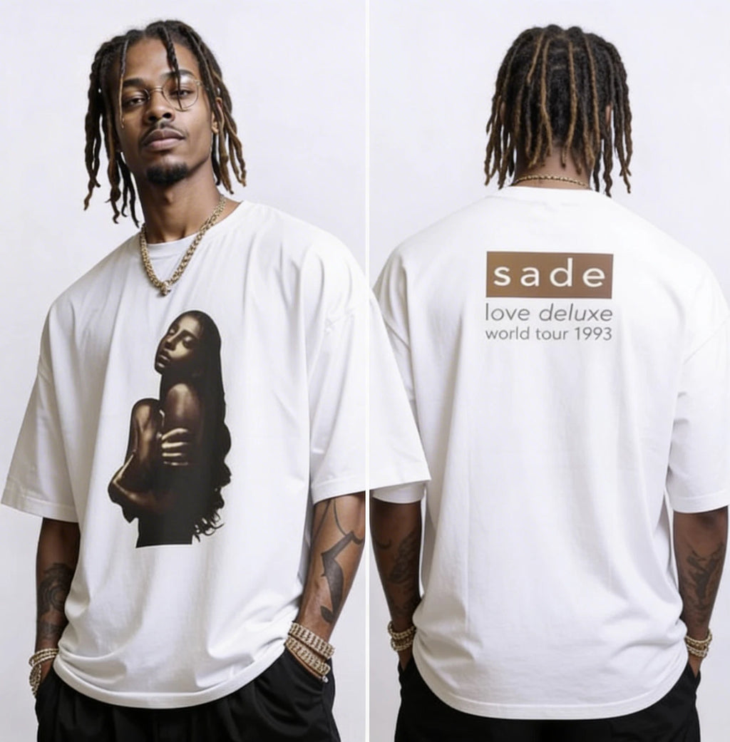 Sade Love Deluxe World Tour t-shirt 2 side White T shirt short sleeve