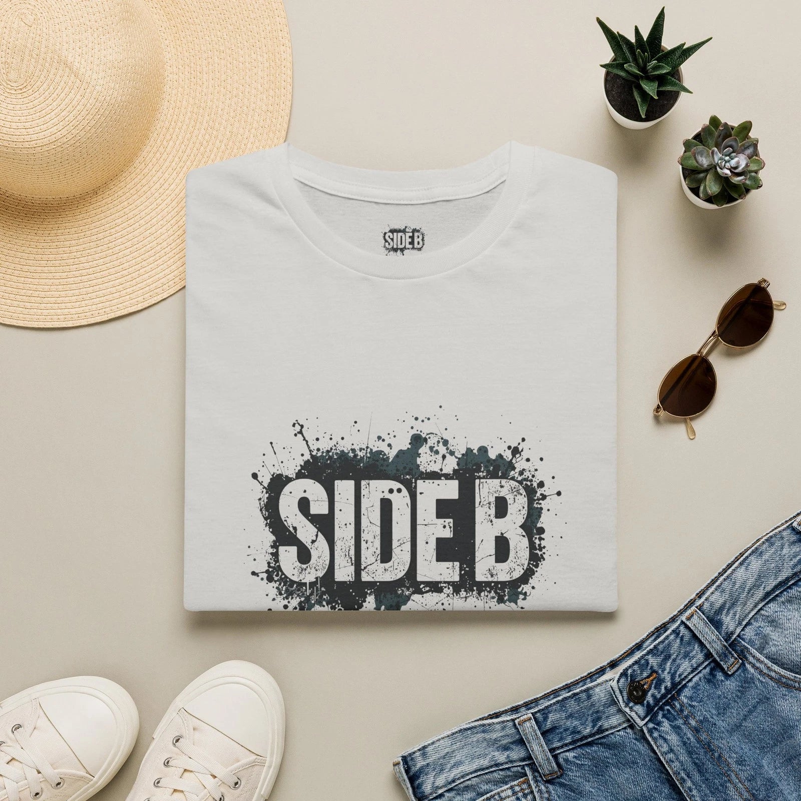 Side B Grunge Logo T-Shirt | Music Band Split Design