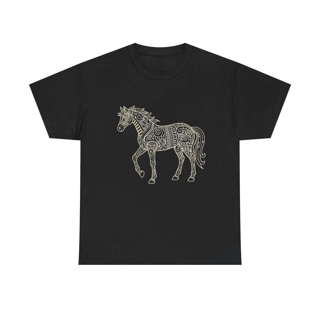 Intricate Paisley Horse Tee | Line Art Style Boho Western Horse Shirt KP Design