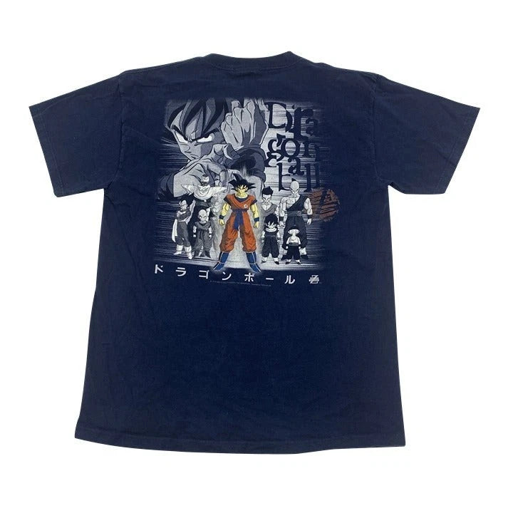 Vintage 90s Dragon Ball Z Goku Anime Navy T Shirt Size L Double Sided