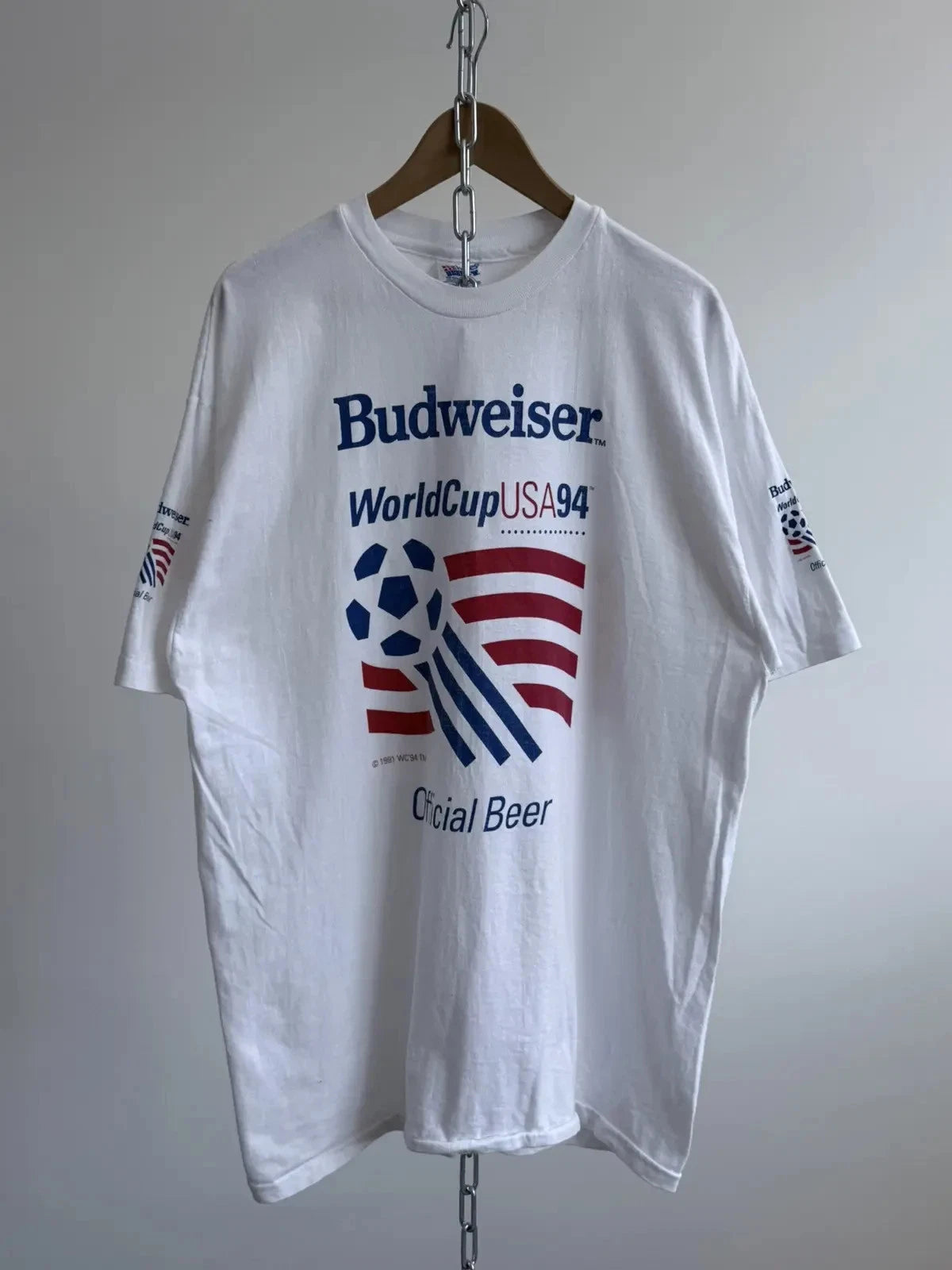 Vintage 1994 Budweiser USA World Cup Promo T-Shirt 1991 Size XL