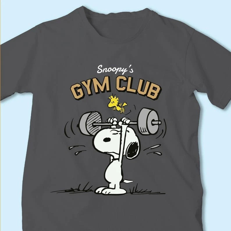 Snoopy Gym Club Workout Cartoon T shirt
