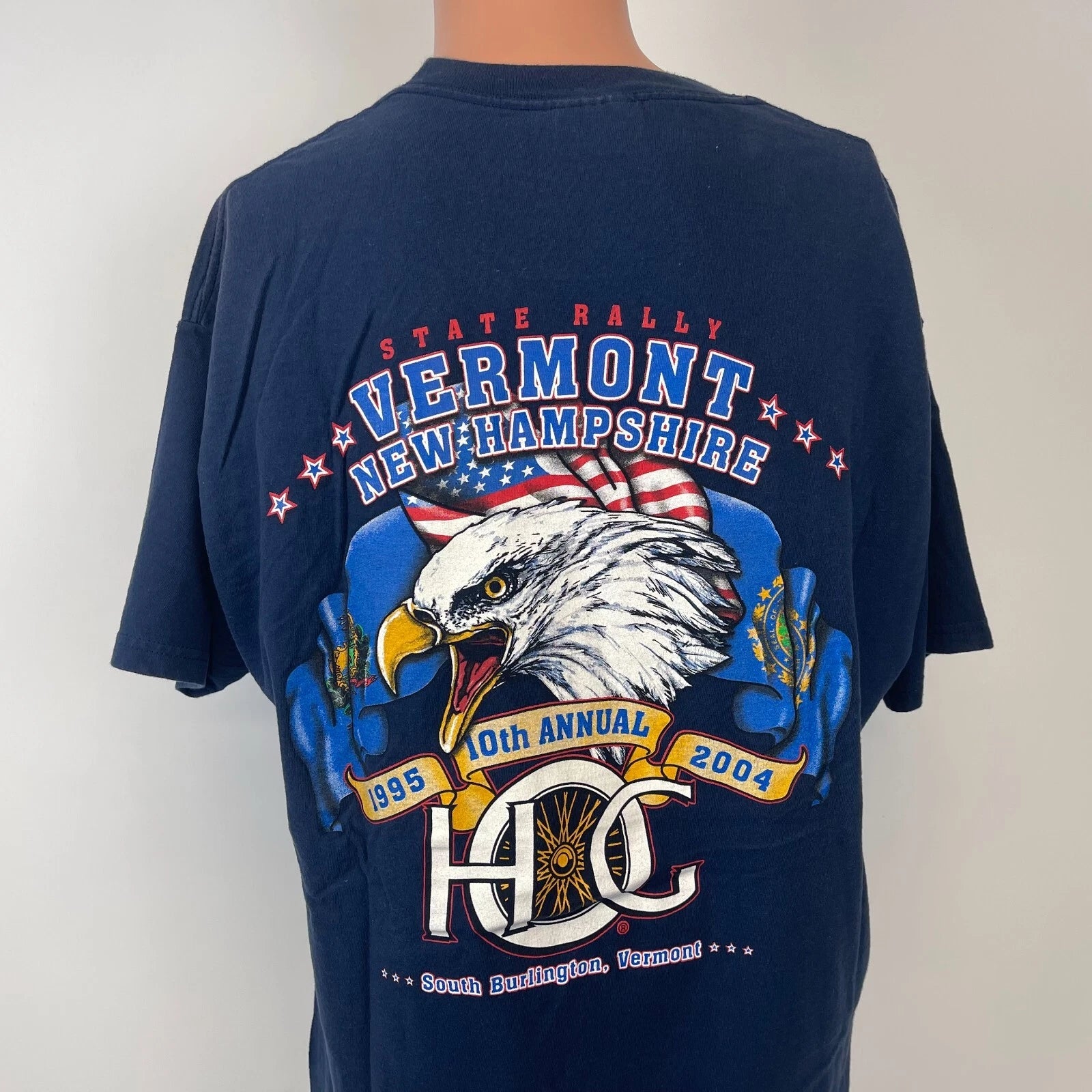 Harley Davidson Motorcycles State Rally Vermont T Shirt Vtg Y2K 2004 Size L