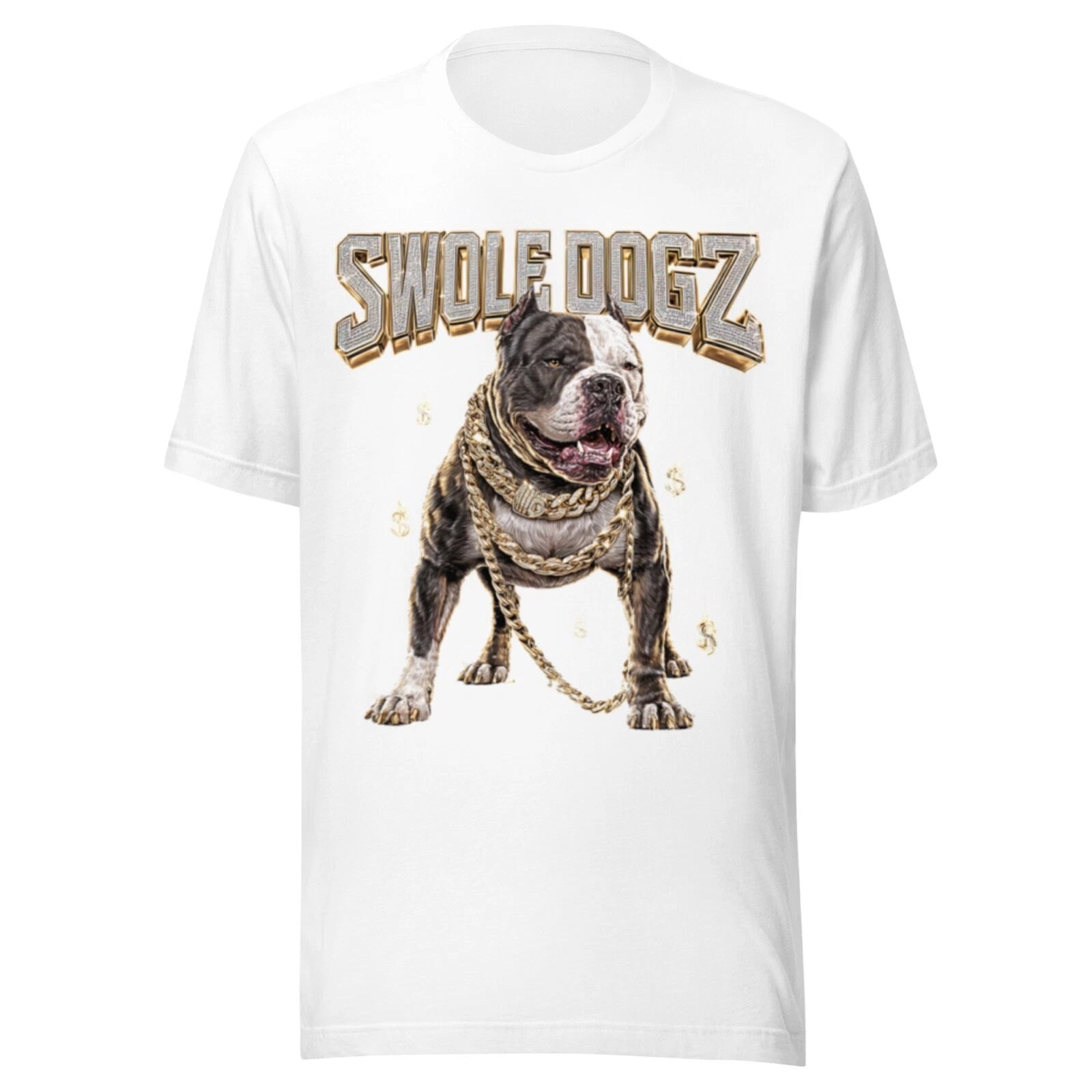 PITBULL BULLY SHIRT DOG VINTAGE - RUDE DOGS - SWOLE DOGZ Y2K - ALL SIZES - WHT