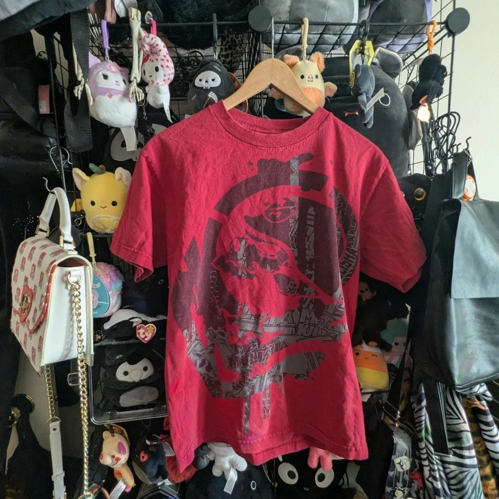 Y2K Metal Mulisha Red Graphic T-Shirt Skull Logo