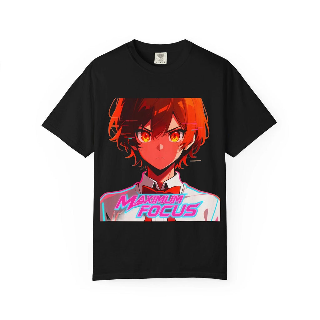 Comfort Colors Maximum Focus Anime T-Shirt Gamer Aesthetic Cyberpunk Glitch Tee