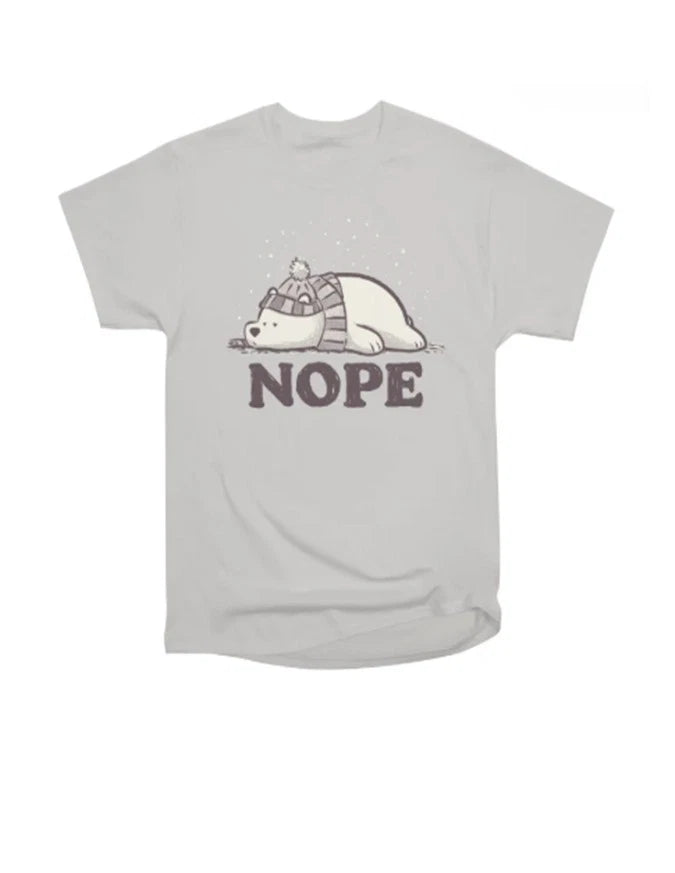 Nope Lazy Dog Funny Minimal Meme T-shirt