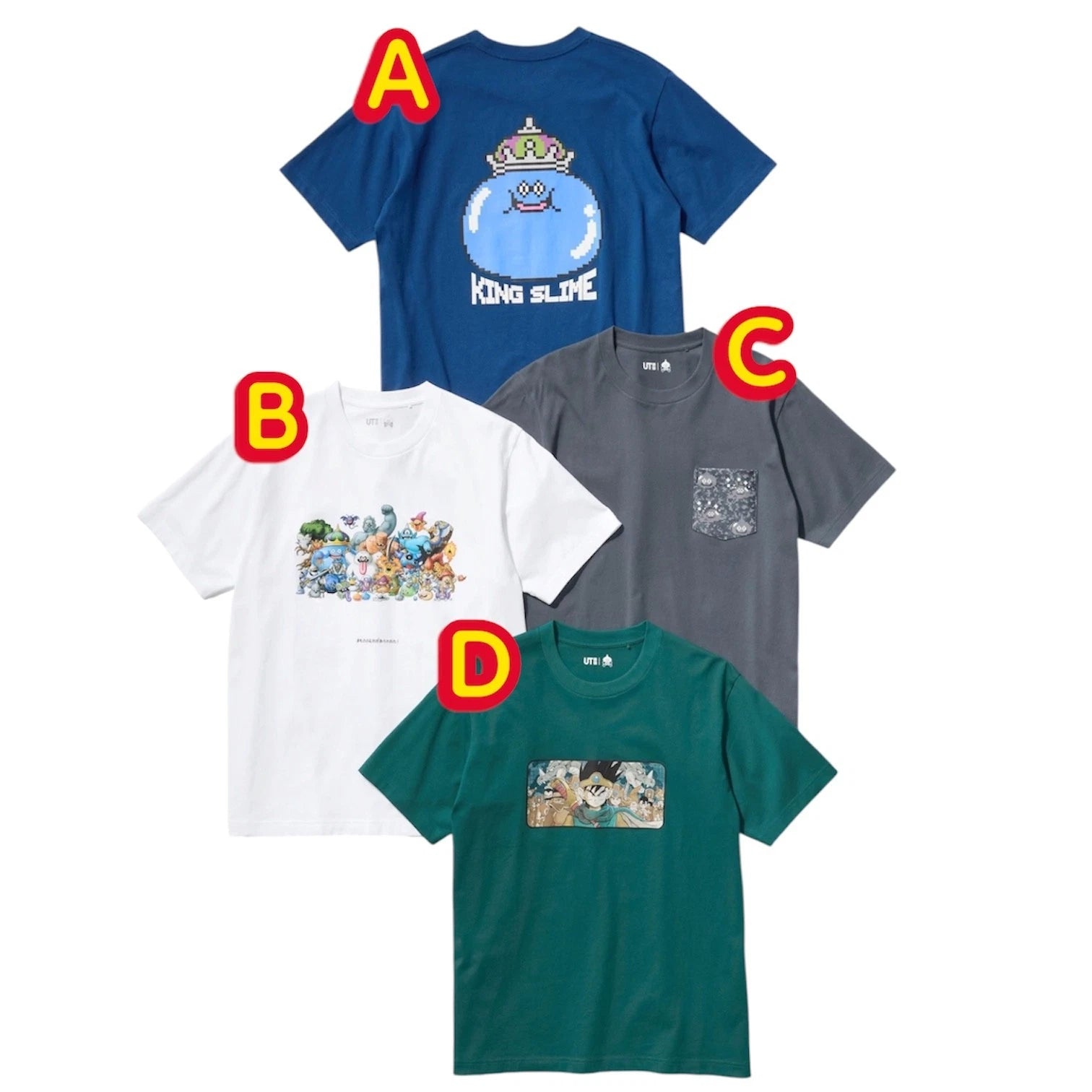 UNIQLO Dragon Quest UT T-shirt King Slime Pixel Art Retro Gaming  JPsize NWT