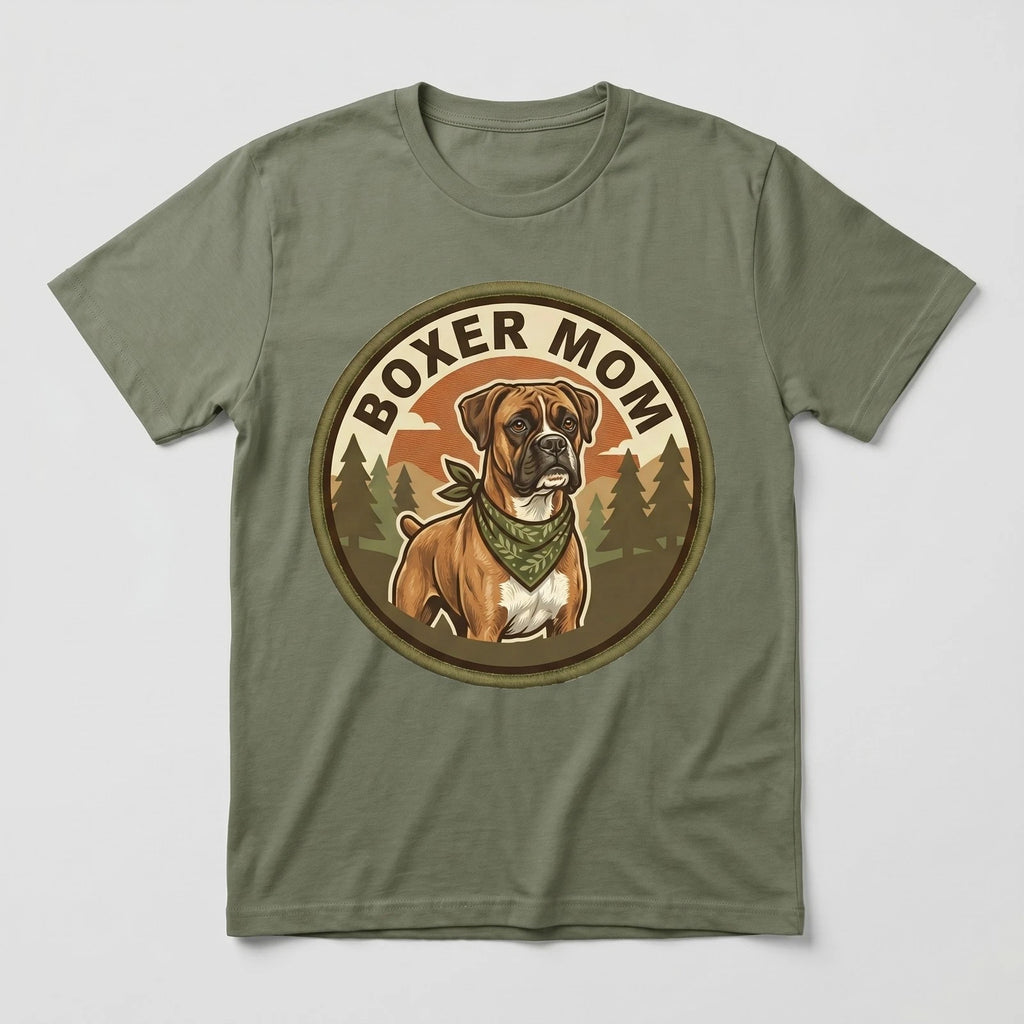 Boxer Mom T-Shirt Boxer Dog Gift Women Graphic Tee Mothers Day Vintage Cute