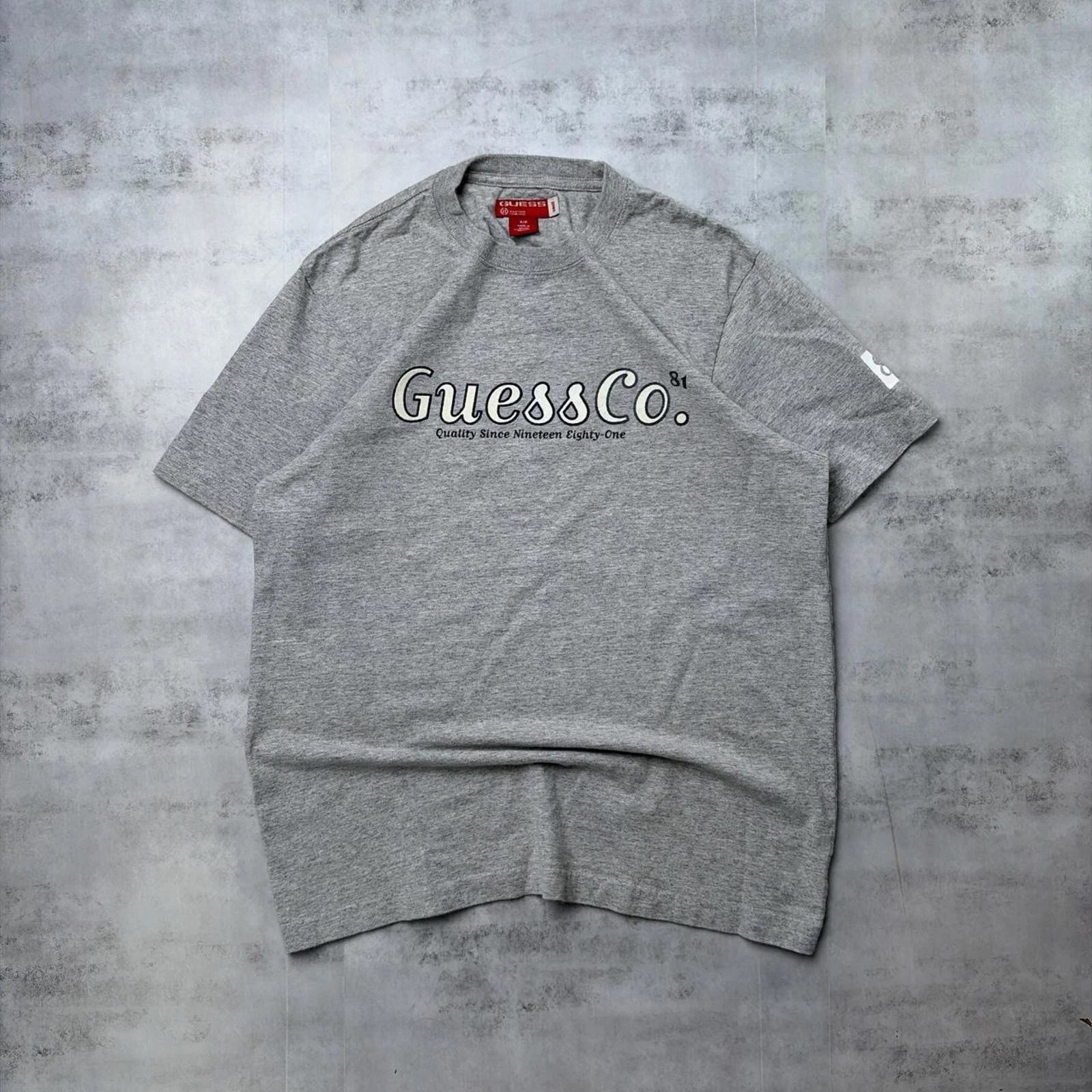 Y2K Grey Guess Grunge Skater T-Shirt