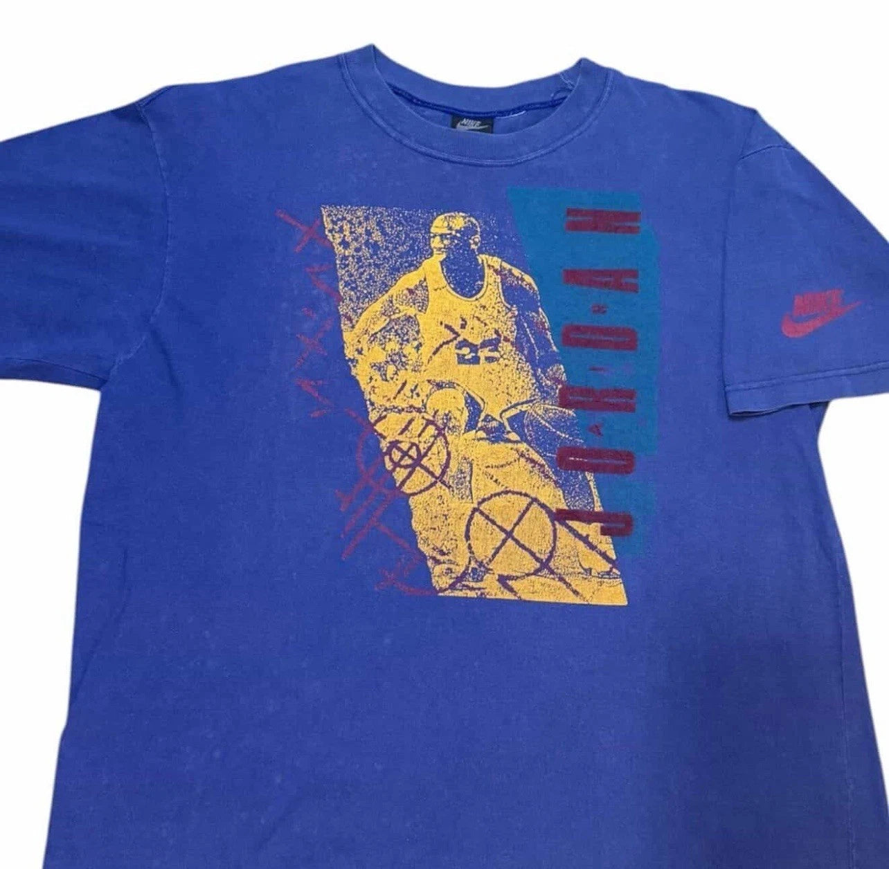Vintage NIKE Michael Jordan 90s Basketball T-Shirt Large Great Condition