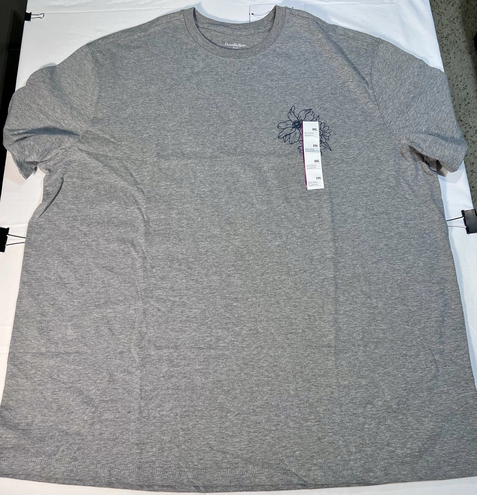 Goodfellow & Co Gray Boho Wildflower T-Shirt - Size XXL, New with Tags!