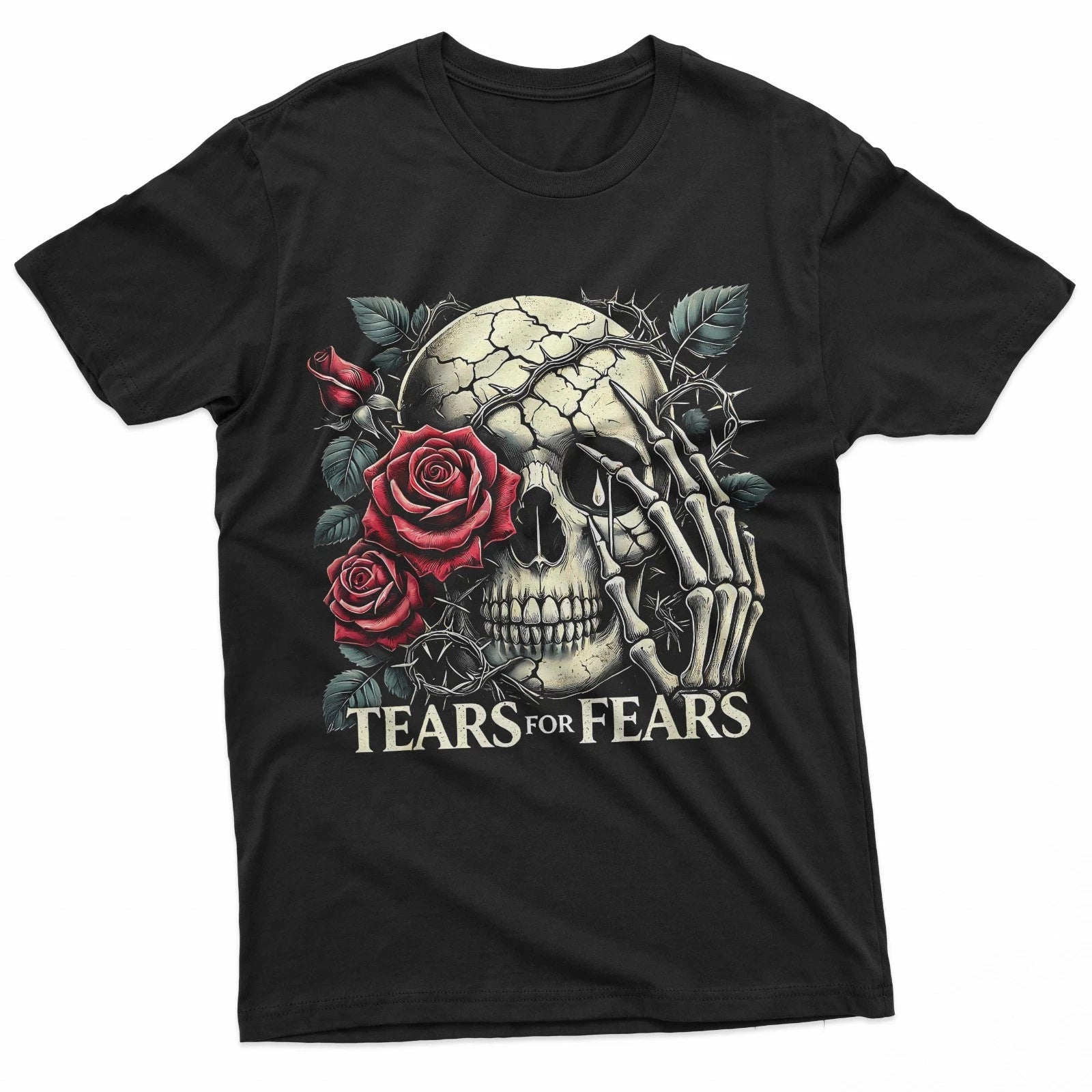 Tears For Fears Gothic Skull And Roses Dark Aesthetic T-Shirt