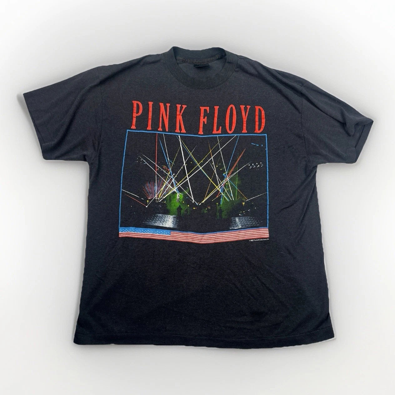 RARE Vintage Thrashed Pink Floyd 1987 Single Stitch Tour Concert T Shirt  XL