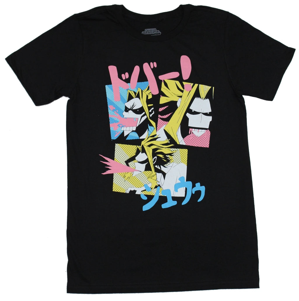 My Hero Academia Adult New T-Shirt - All Might Colorful 80s splashes