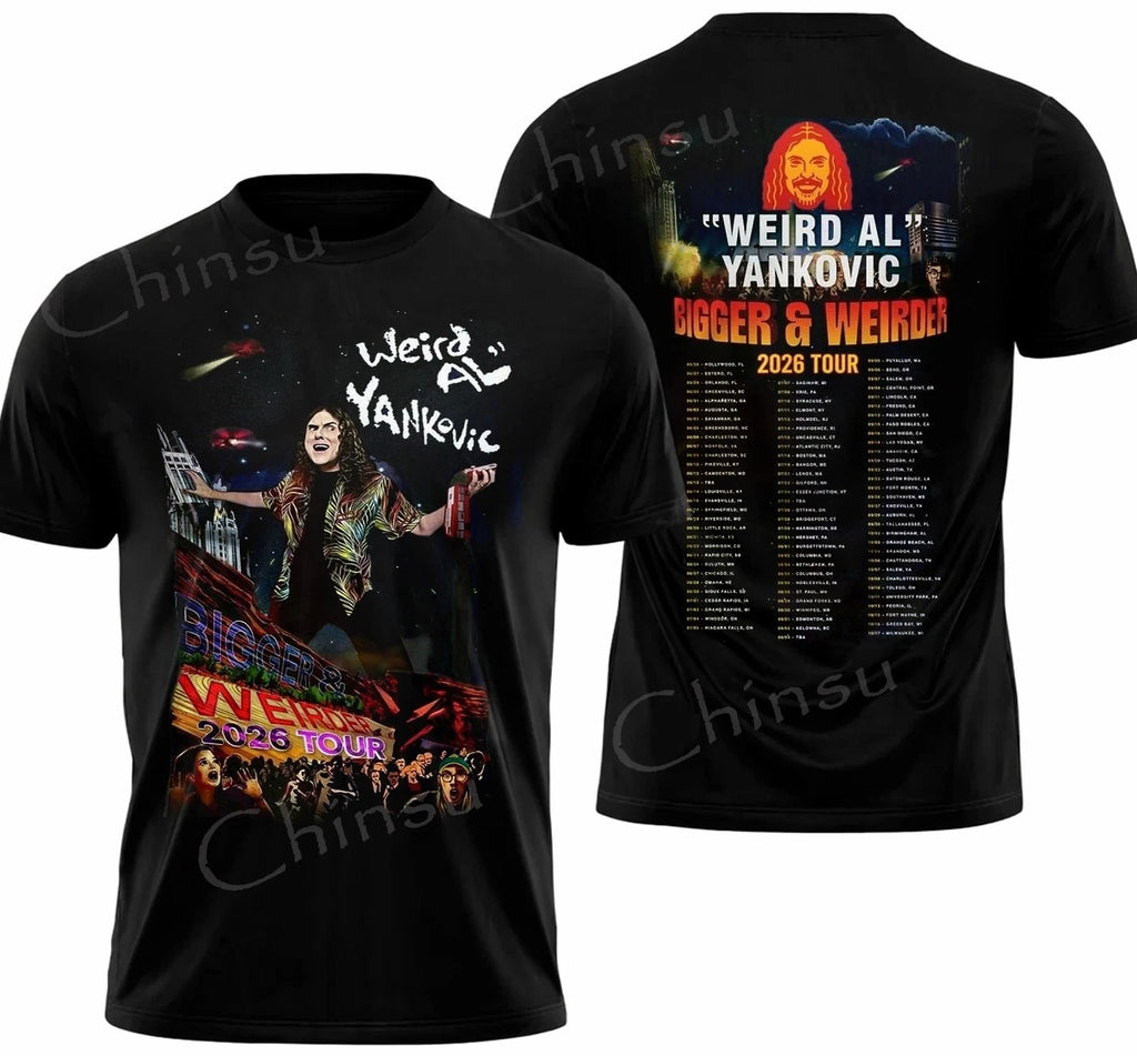 Weird Al Yankovic Bigger & Weirder 2026 Tour T Shirt ,Gif Fans