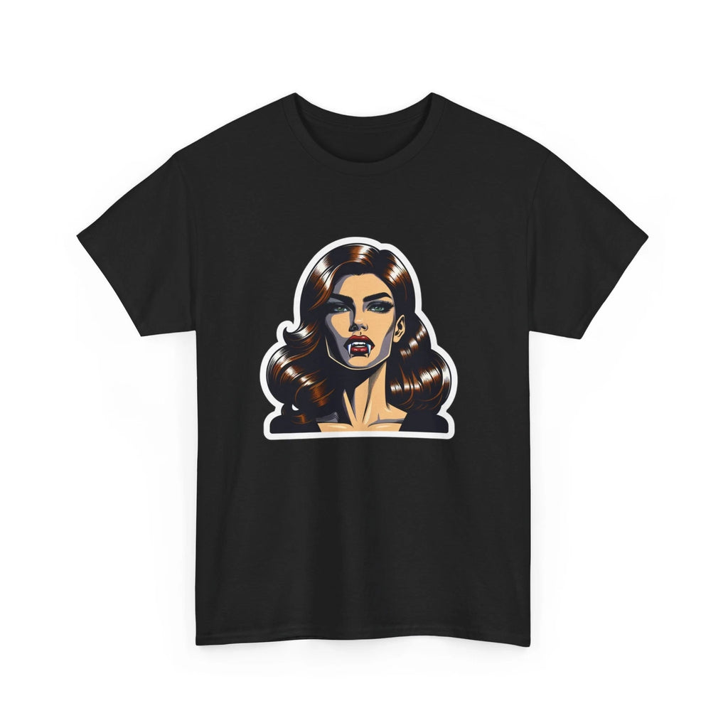 Unisex Adult T Shirt Pop Art Sexy Vampire Portrait Comic Book Style Retro Tee