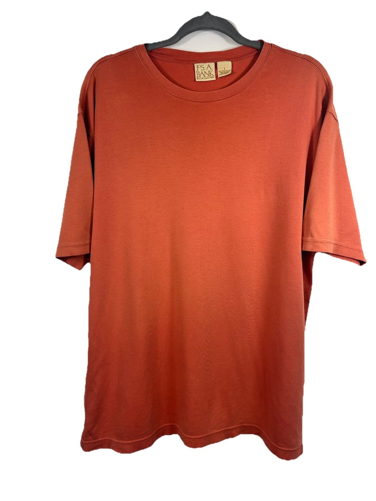 Jos A Bank Men's Crew neck T Shirt Salmon Pink Short Sleeve Basic Minimalist
