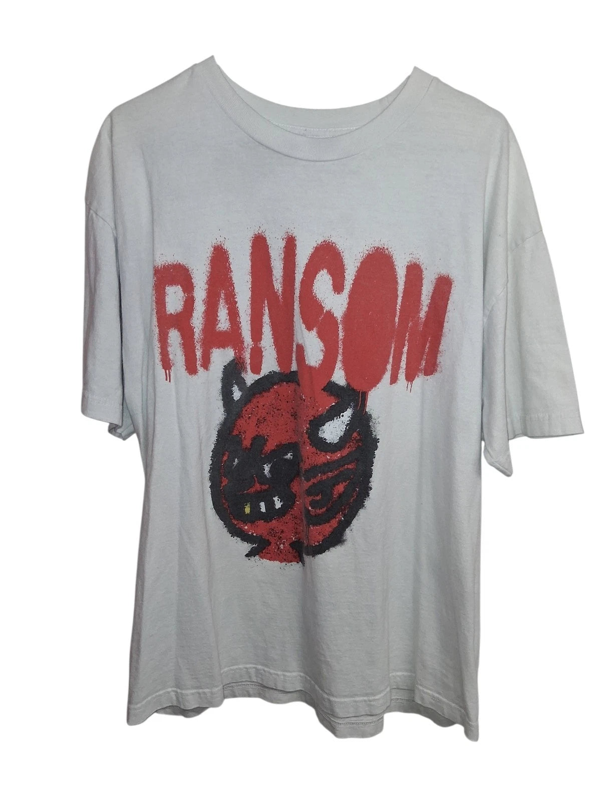 Ransom Brand XL "Red Devil" SprayPaint Graphic T Shirt Skater/Grunge Read Descri