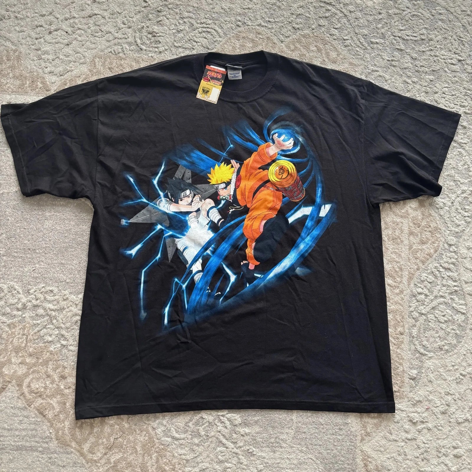 Dead stock Vintage Naruto vs Sasuke 00's Y2K Shonen Jump Anime Tee T-Shirt XXL