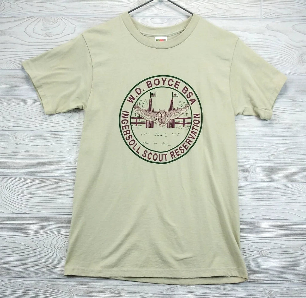 Vintage Boy Scout WD Boyce BSA Shirt Medium Khaki Ingersoll Scout Reserve Y2K