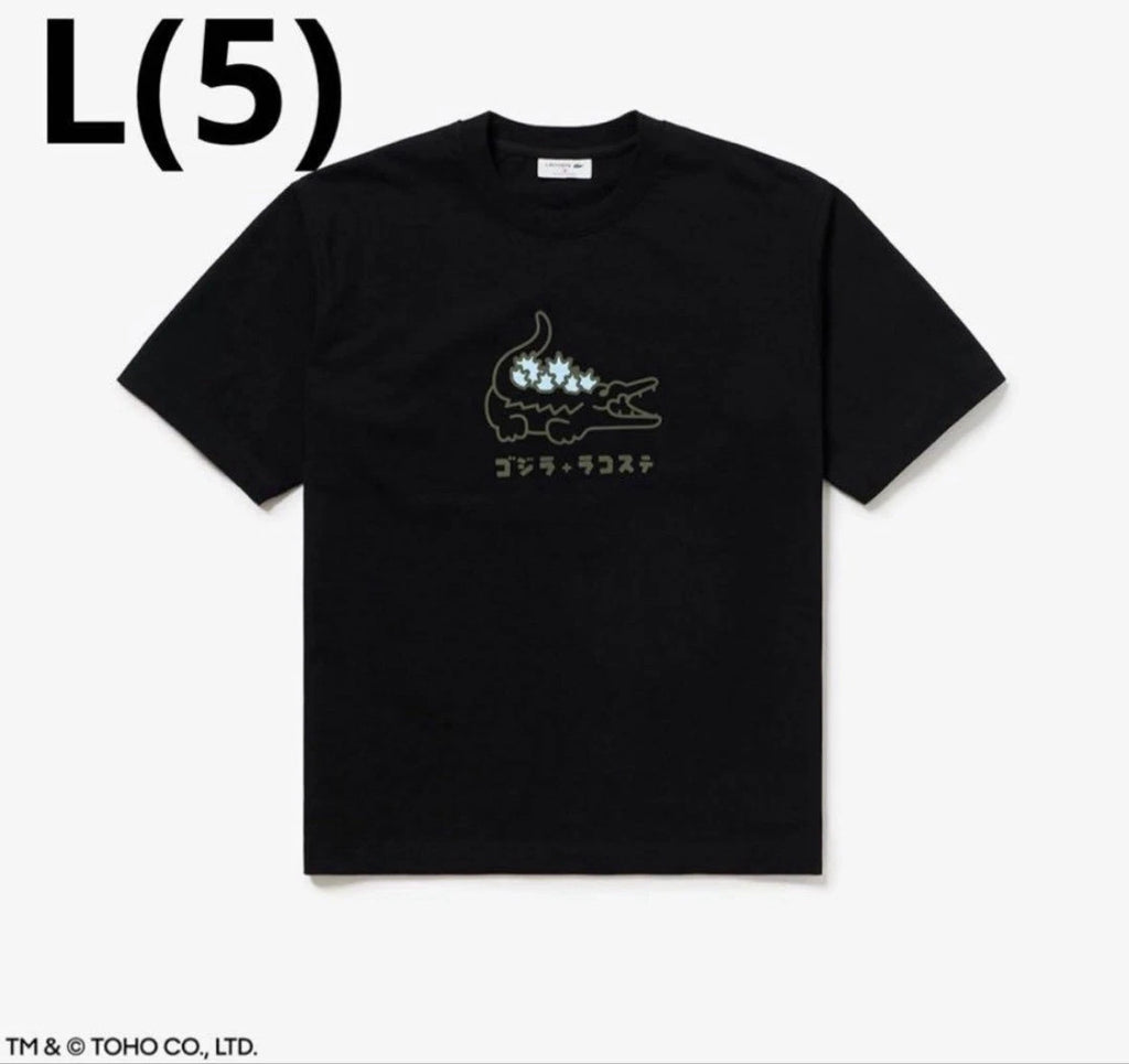 Godzilla Lacoste T-Shirt Black L Size My Lacoste Art Program Vol.9 Japan Limited